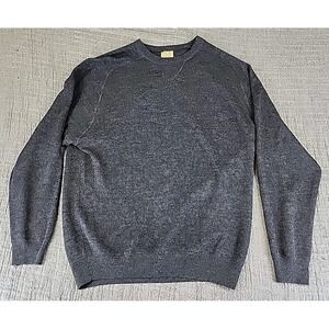 Jos. A Bank Merino Wool Blend Sweater Mens Size XL Gray Long Sleeve Crew Neck